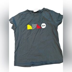 MINI  Ladies’ Contrast Signet Print Graphic Tee with Geometric Design NWOT